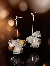 Earrings - silver, clear, iridescent 