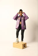 Image 4 of Purple Leather Coat