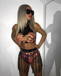 Hot Hands- Blazed Flame Print PU Crop