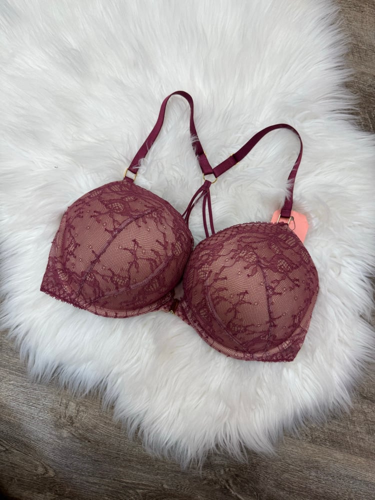 Image of Victoria’s Secret Purple Lace Bombshell Bra - 36D