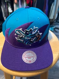 Image 1 of Charlotte Hornets NBA Basketball SnapBack Sharktooth Hat