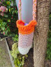 Image 4 of Crochet bottle bag 3 orange beige cream