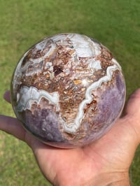 Image 13 of Amethyst With Mexican Lace Agate Sphere #651