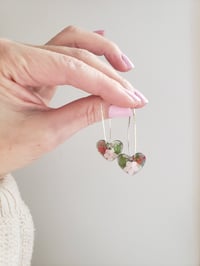 Image 1 of Floral Heart Hoops