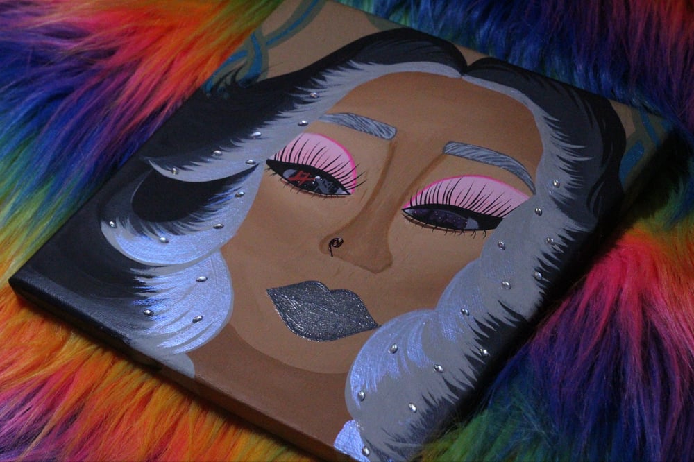 Image of “City Eyes” 💋 12x12 Original 1/1 