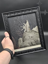 Image 3 of "Christ's Temptation" Gustave Dore 1800s Bible Page - Satan and Jesus With Preserved Web