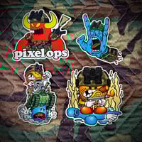 Image 2 of Pixel Ops Flamethrower Sticker