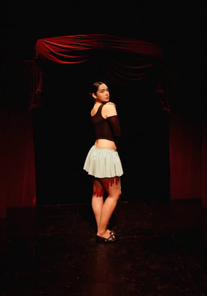 Image of AQUAMARINE / frilled mini skirt