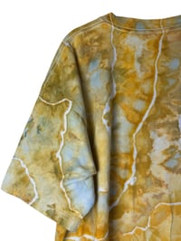 Image 9 of XXL Adult Combed Cotton Tee in Golden Earthy Geode Ice Dye