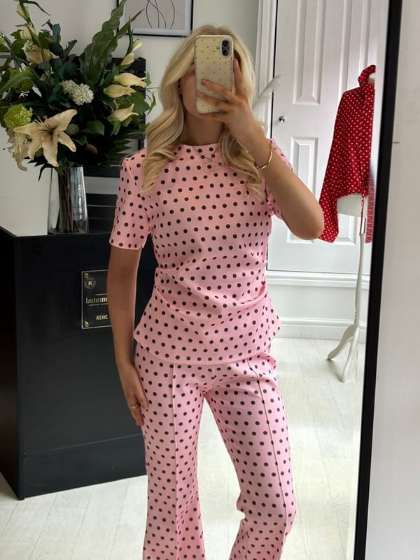 Image of Polka dot coord flare set 