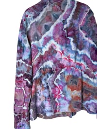 Image 7 of ♻️ UPCYCLED M TALL Linen Blend Jacket in Warm Geode Ice Dye