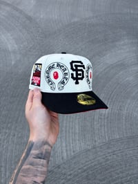 Image 1 of RED BRIM TWO TONE SAN FRANCISCO GIANTS CUSTOM FITTED CAP