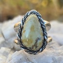 Image 1 of Medium Aloe Variscite Handmade Sterling Silver Ring 