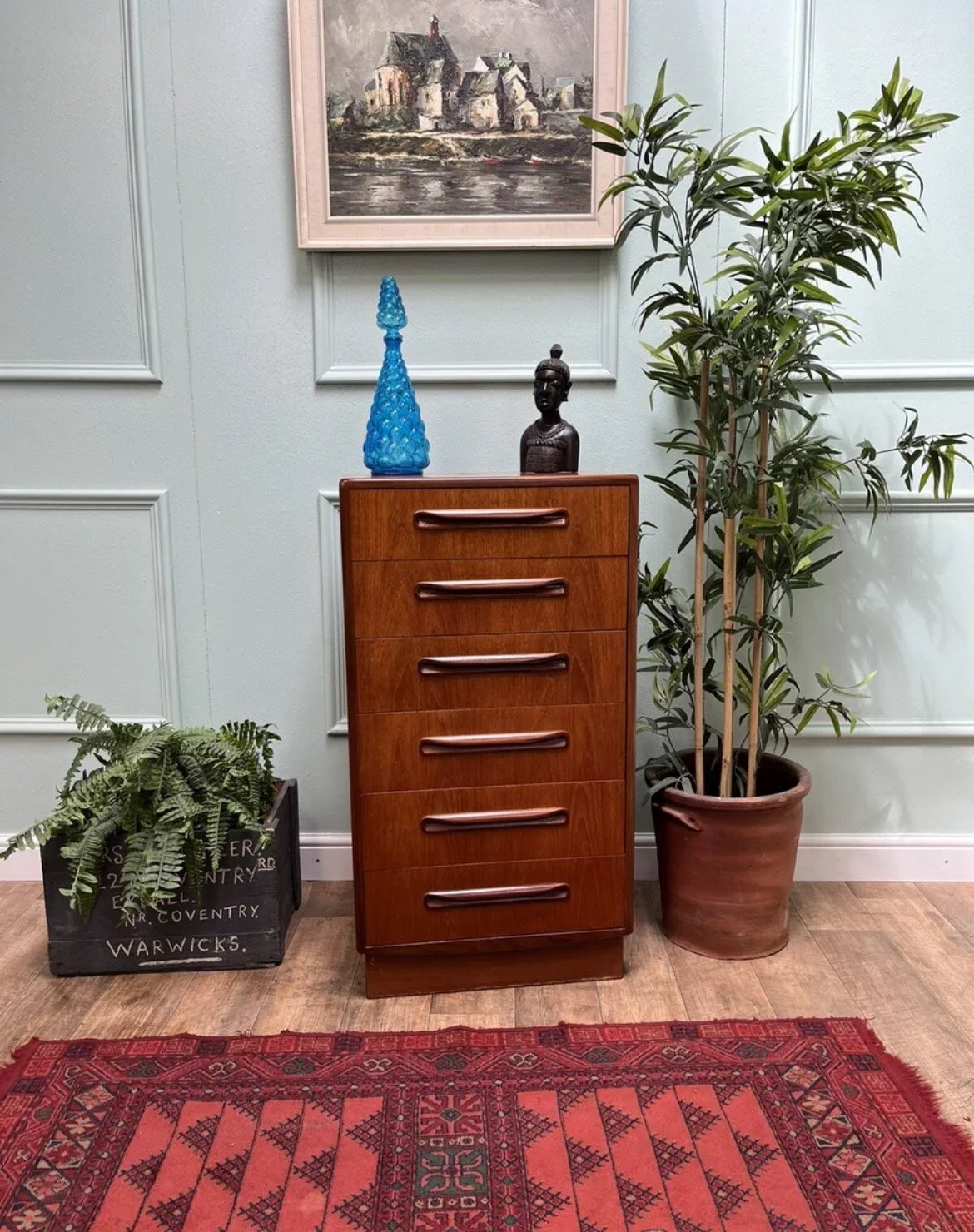 Image of Stunning Mid Century Retro G Plan Fresco Tallboy Chest of 6 Drawers 1960 Vintage