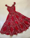 1950s bandana print day dress with belt