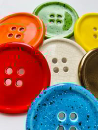 Image 1 of Large Ceramic Button Brooch