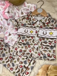 Cowboy smocked pyjamas