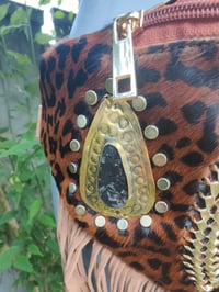 Image 8 of Dolly Bum bag suede fringe tassels LEOPARD and Moroccan Stone