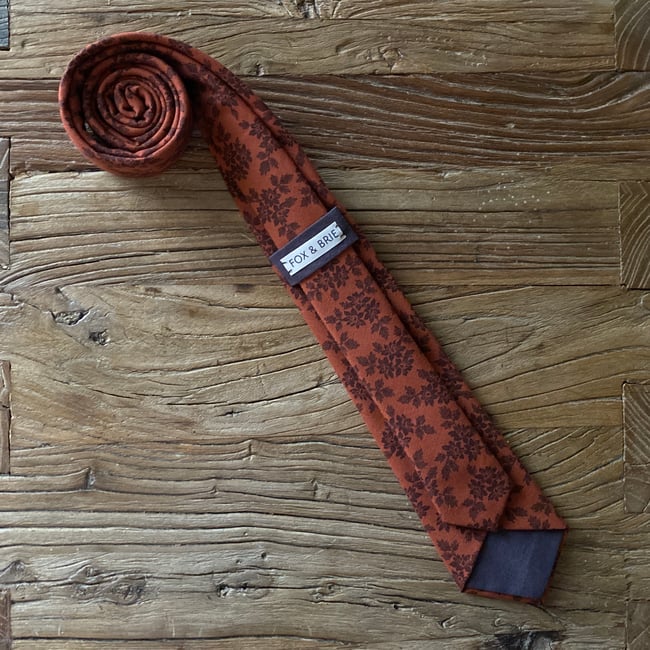 Burgundy Floral Necktie 