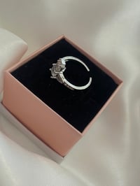 Image 3 of Crystal silver orb adjustable ring