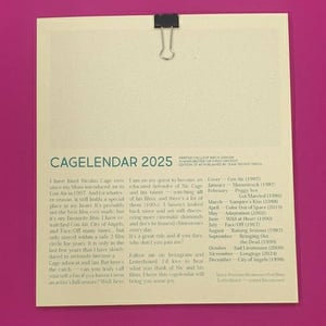 Cagelendar 2025