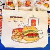 Image 1 of Burger Cat Tote Bag
