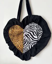 Image 1 of Fierce Duo Heart Bag – Zebra & Leopard Edition 