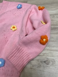 Image 4 of 2X Pink pop out flower cardigan