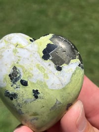 Image 5 of Serpentine With Pyrite Heart #2534