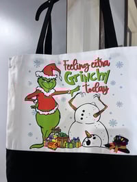 Image 1 of Dtf heat transfer Christmas theme for matching t shirts Grinch & snowman