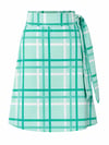 Aqua Check Midi Wrap Skirt size Small with free postage 