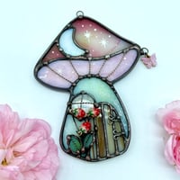 Image 2 of Midnight Strawberry Mushie Suncatcher