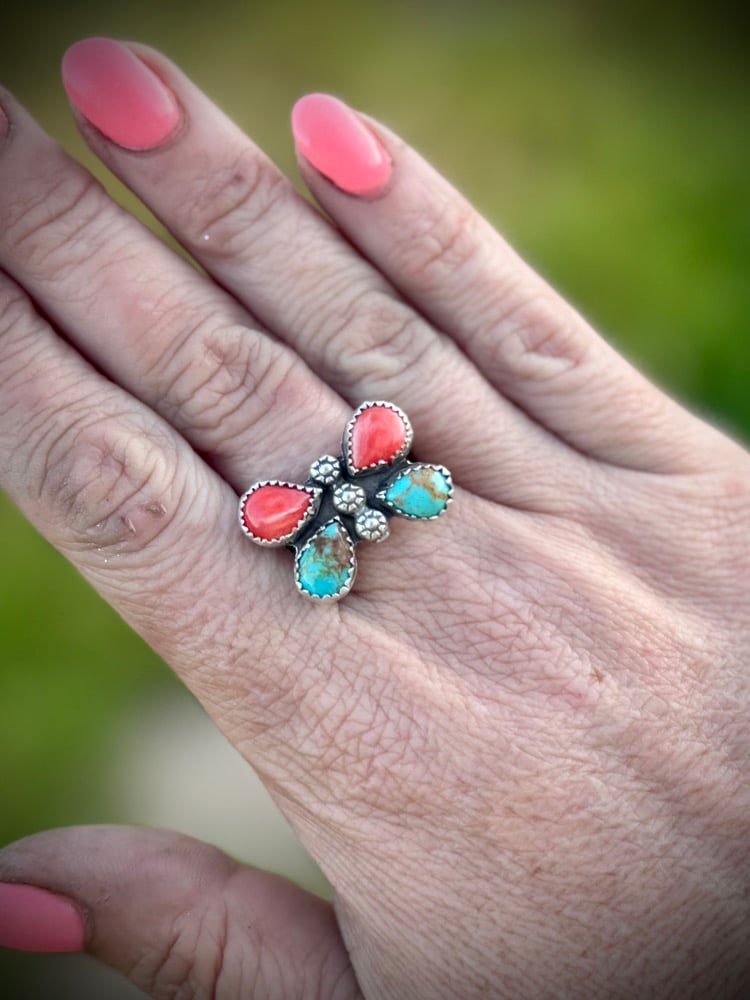 Image of Kingman & Spiny Butterfly ring - Adjustable