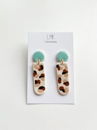 Paire de boucles d'oreilles céramique TOTA GRAOU lagon 