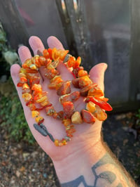 Image 1 of Natural Baltic Amber pebble necklaxe