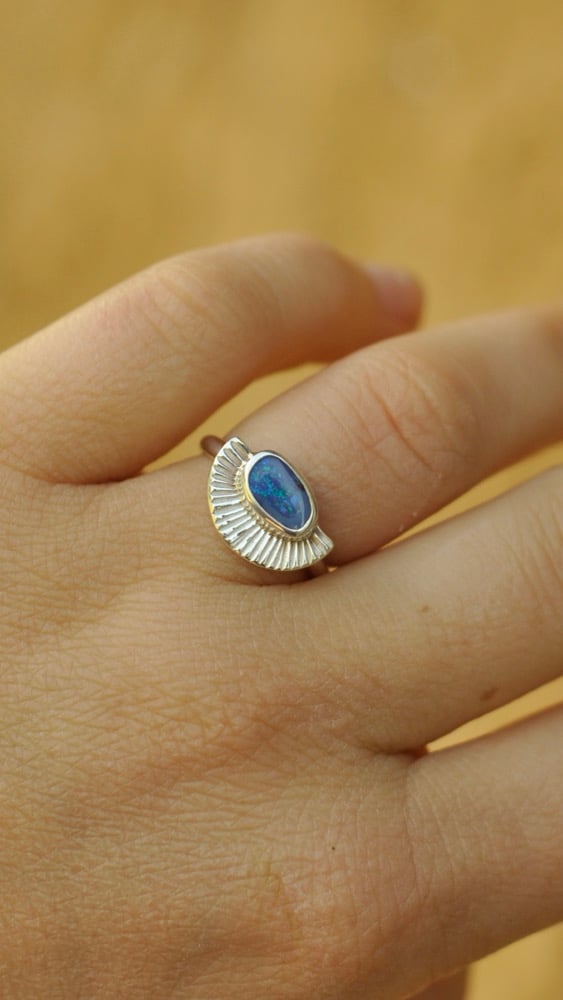 Image of Boulder Opal Eclipse Ring 