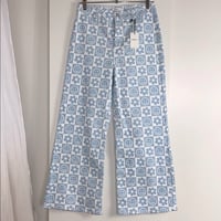 Image 5 of FOREVER 21 smiley face and floral print retro bell bottom jean pants 