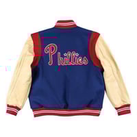 Image 2 of Mitchell & ness MLB Philadelphia Phillies leather wool varsity jacket