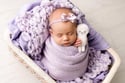 Iced Lavender Newborn Bonnet Wrap & Layer Photography Prop Set