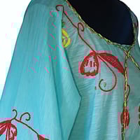 Image 5 of Vintage Light Blue Embroidered Handmade Boho Peasant Top - M 