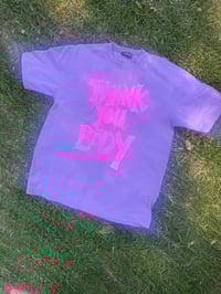 Image 2 of Lavender T Shirt with pink gradient text (XL)