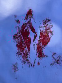 Image 1 of White t shirt with red pussy print with gold flecks (3XL)