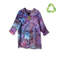 Image 1 of ♻️ UPCYCLED L 100% Linen Tunic in Warm Earthy Ice Dye