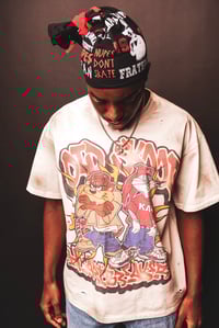 Image 6 of Kollage Tie String Beanie (Black)