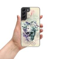 Image 3 of Colorful Human Skull and Butterflies Steampunk Style Clear Case for Samsung®