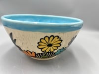 Image 3 of Ceramic Hummingbird Floral bowl- Leslie Krist