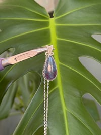 Image 3 of Silver Ruby Kyanite Teardrop Crystal Necklace