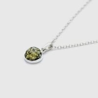 Image 2 of Baltic Beauty | Green Amber Round Pendant Necklace