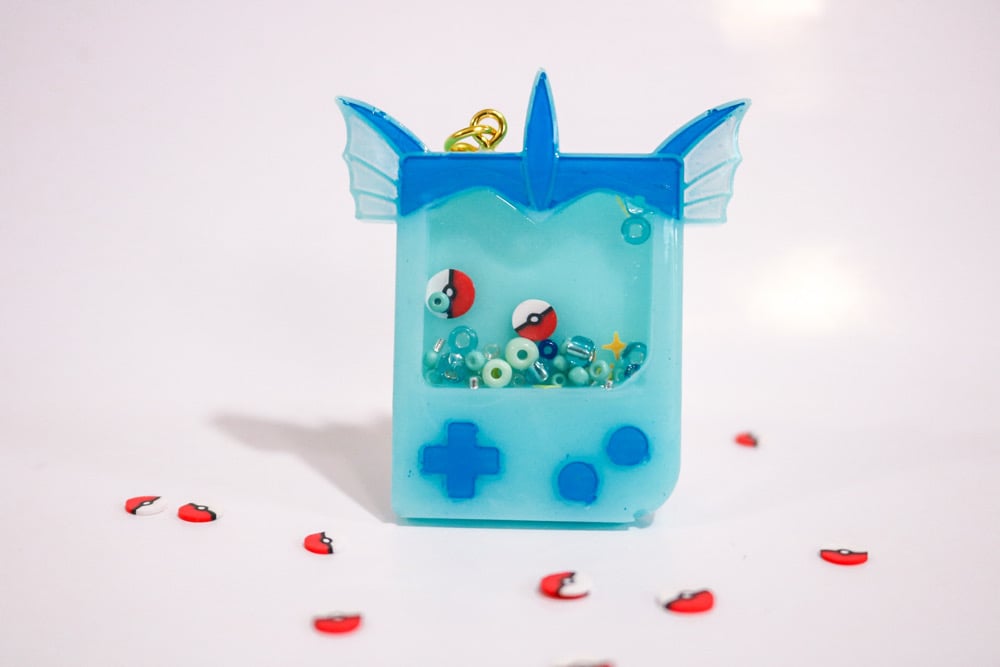 Image of Blue Poke Custom Resin Shaker Keychain 