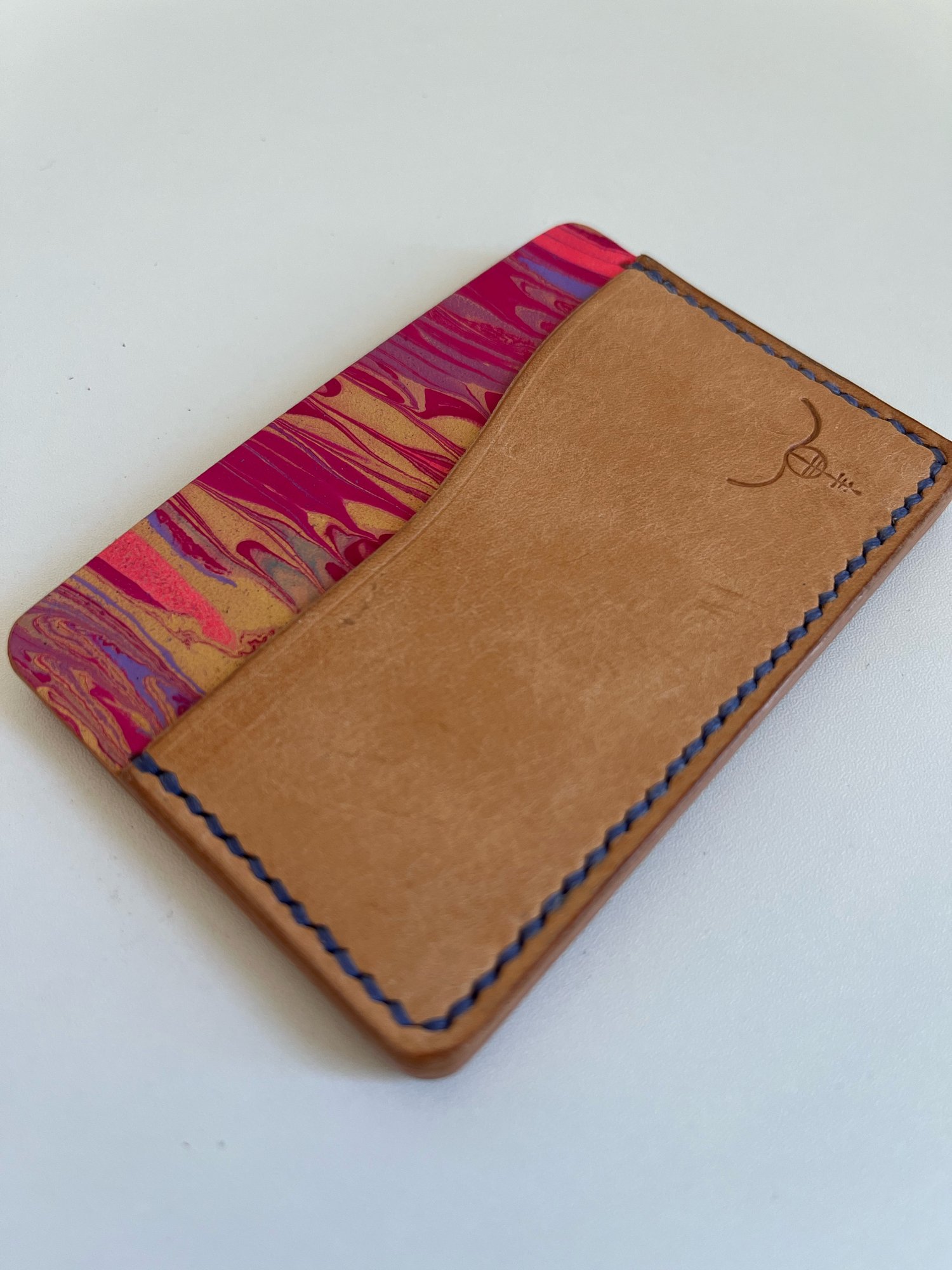 Image of Natural Pueblo/Pink Marbled Horizontal Cardholder 